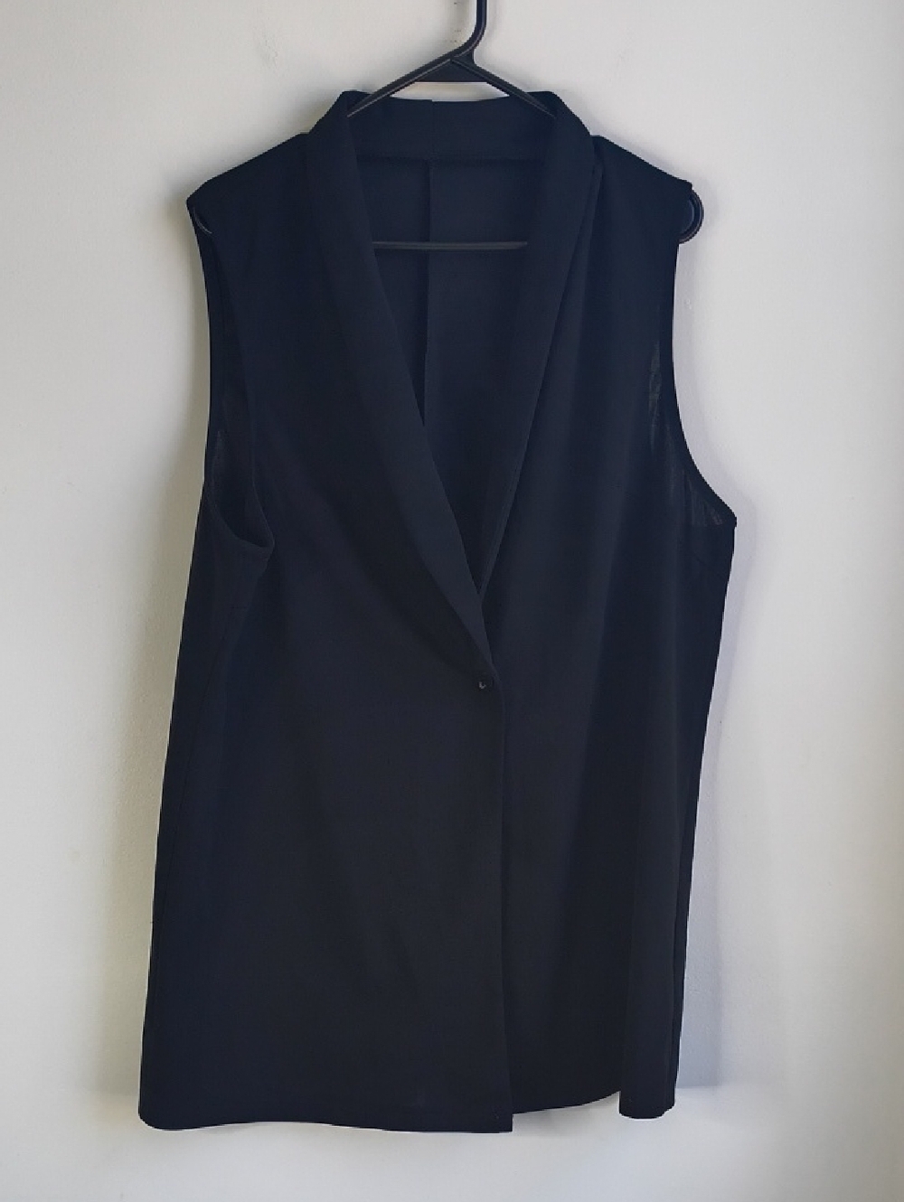 SHEIN Curve Black 1XL Sleeveless Long Vest